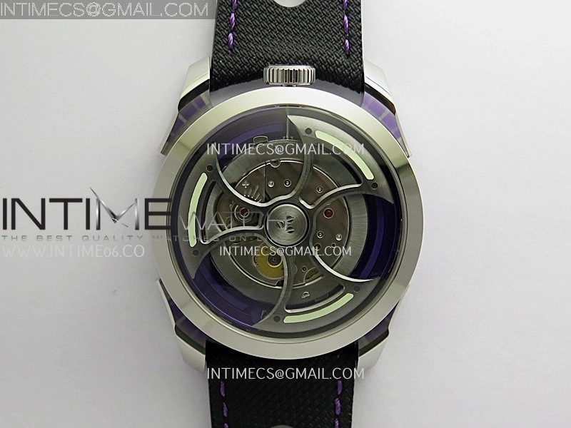 MB&F M.A.D.1.Purple SS K1F 1:1 Best Edition on Black Leather Strap Miyota 821A